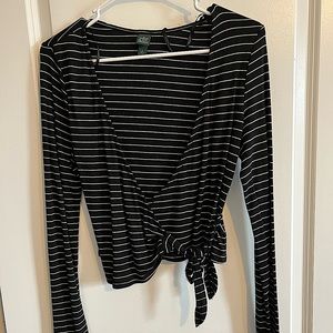 Striped wrap shirt